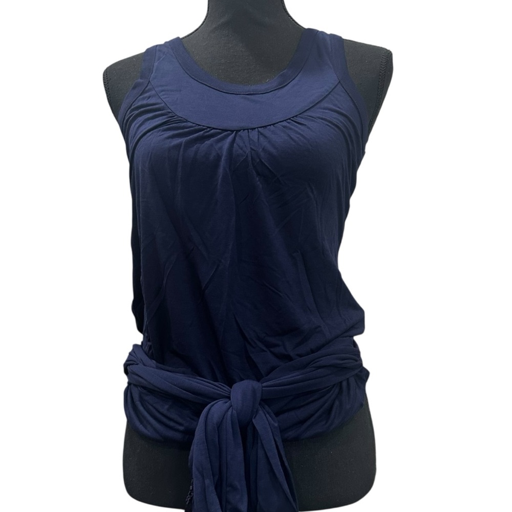 Ted Baker London Navy Racerback Sleeveless Top Lyocell Size 1 Flowy